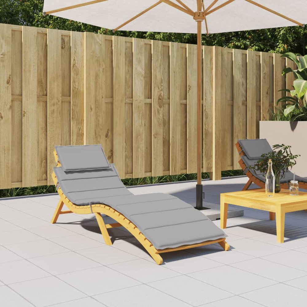 Sun Lounger Cushion Grey Oxford fabric (100% polyester). Picture 1