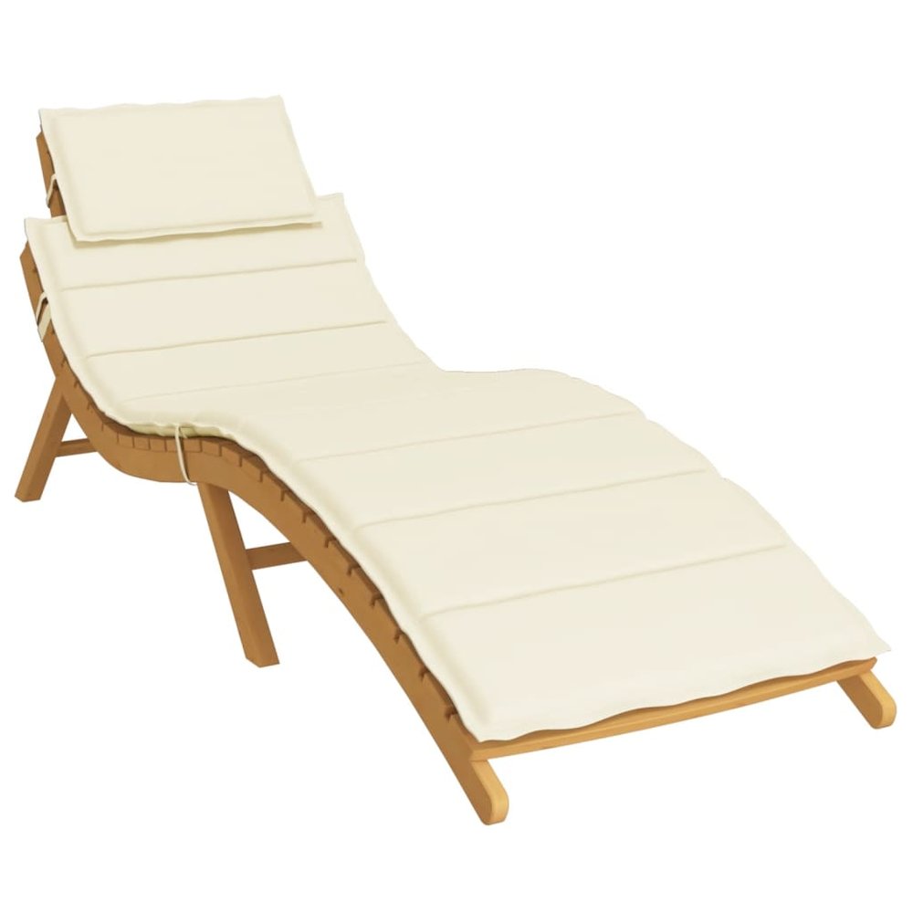 Sun Lounger Cushion Cream Oxford fabric (100% polyester) Standard. Picture 2
