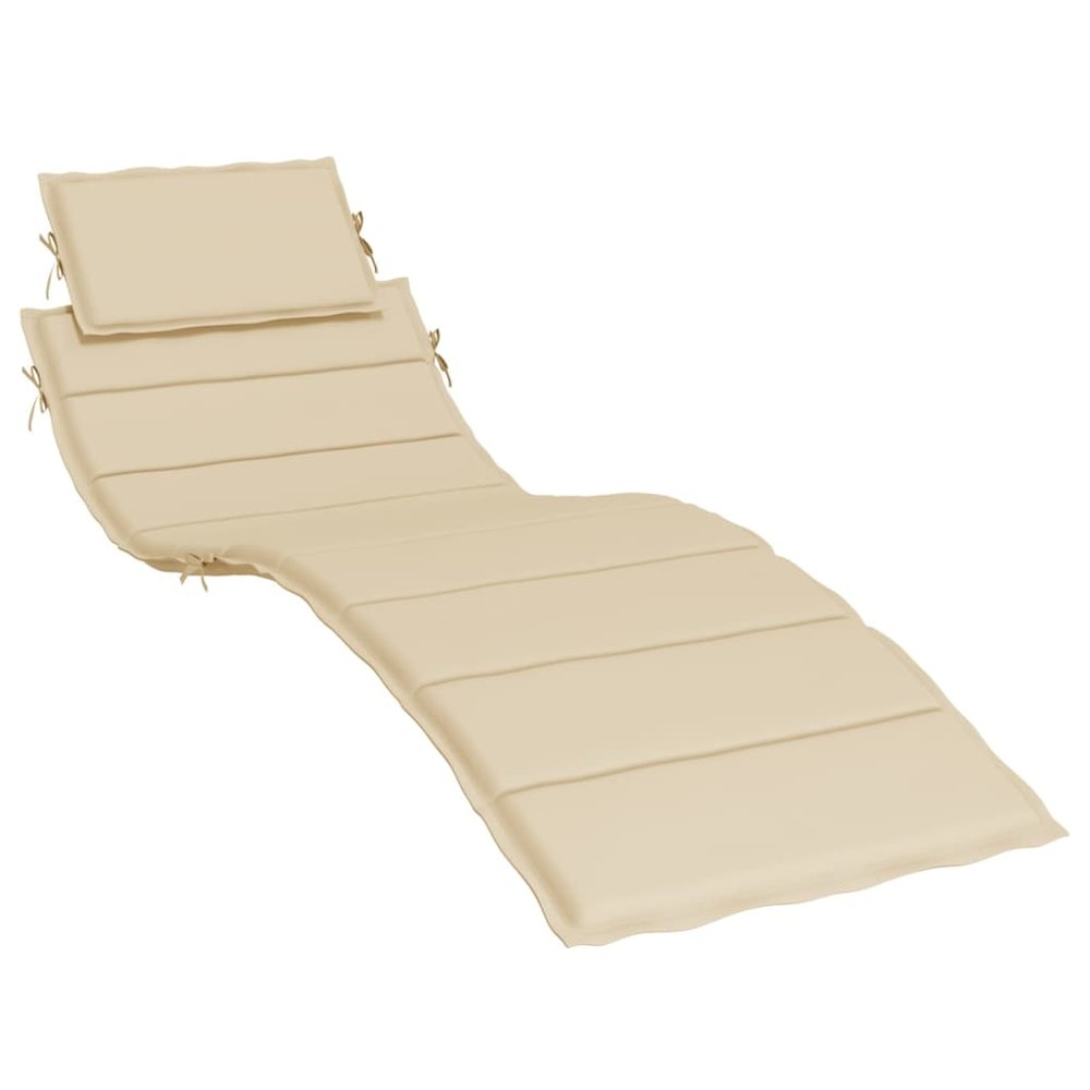 Sun Lounger Cushion Beige Oxford fabric, Foam fiber. Picture 2