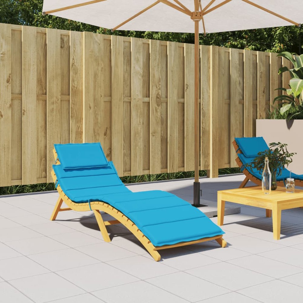 Sun Lounger Cushion Blue Oxford fabric, Foam fiber. Picture 1