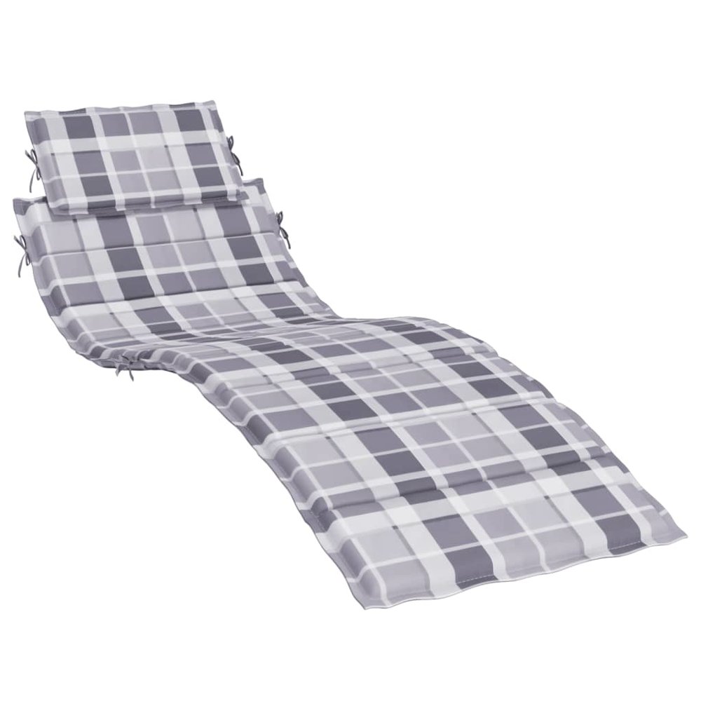 Sun Lounger Cushion Grey Check Pattern Oxford fabric (100% polyester). Picture 2