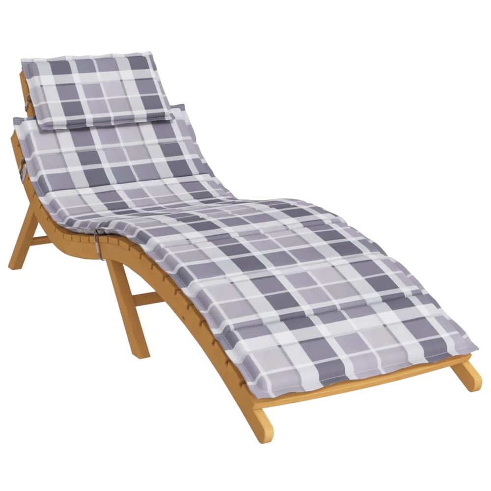 Sun Lounger Cushion Grey Check Pattern Oxford fabric (100% polyester). Picture 3