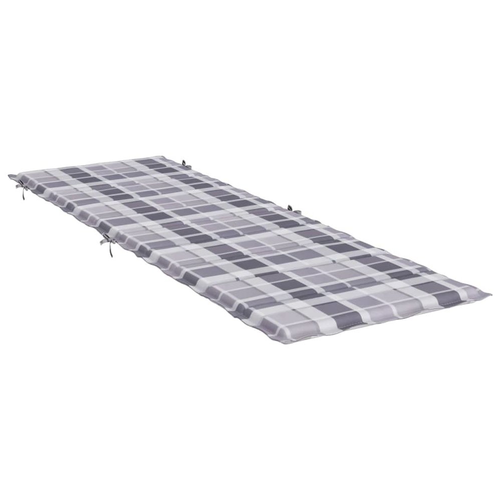 Sun Lounger Cushion Grey Check Pattern Oxford fabric (100% polyester). Picture 4