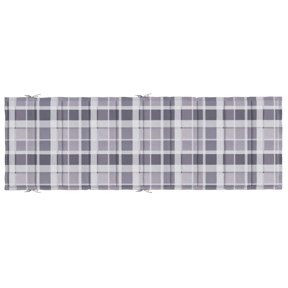 Sun Lounger Cushion Grey Check Pattern Oxford fabric (100% polyester). Picture 5