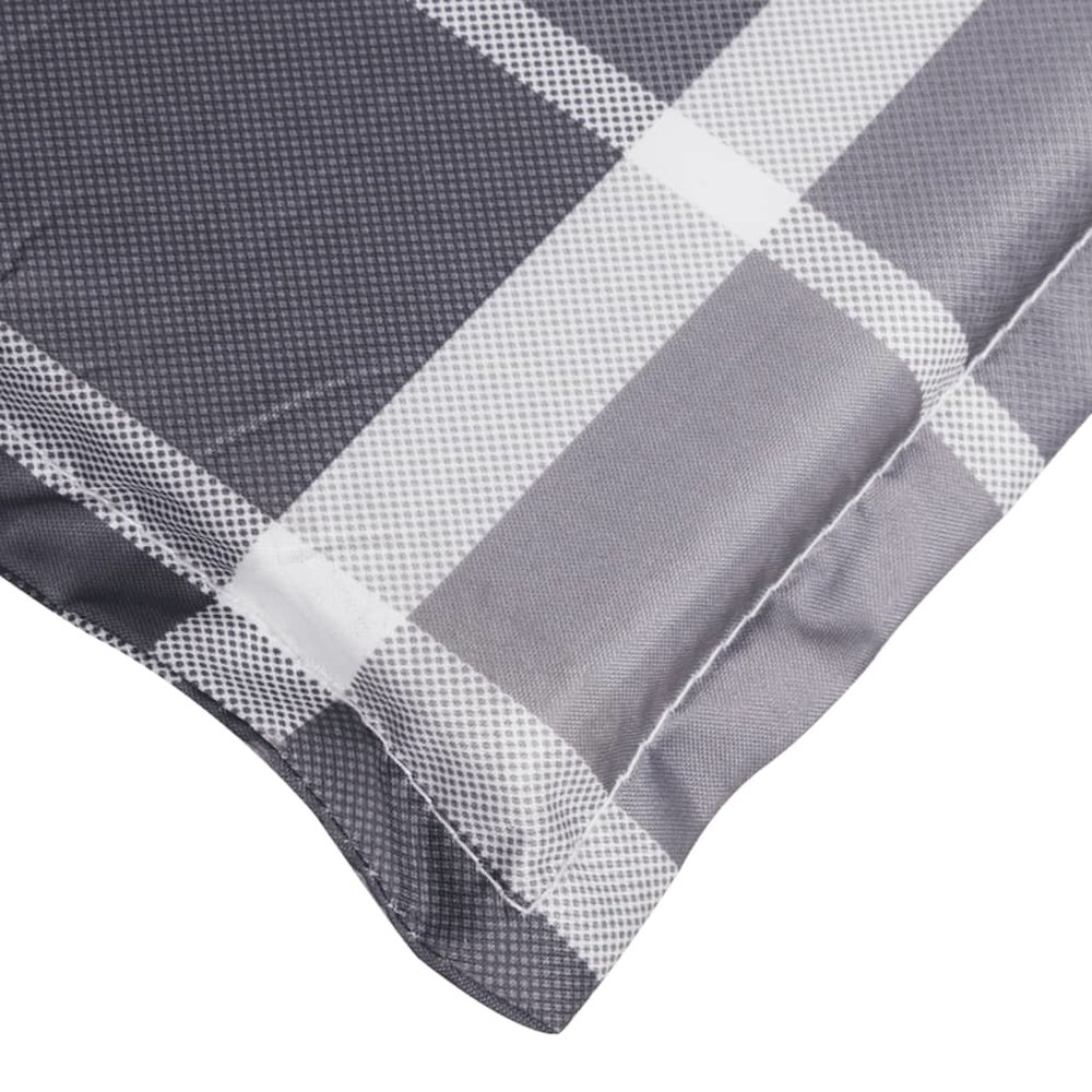 Sun Lounger Cushion Grey Check Pattern Oxford fabric (100% polyester). Picture 8