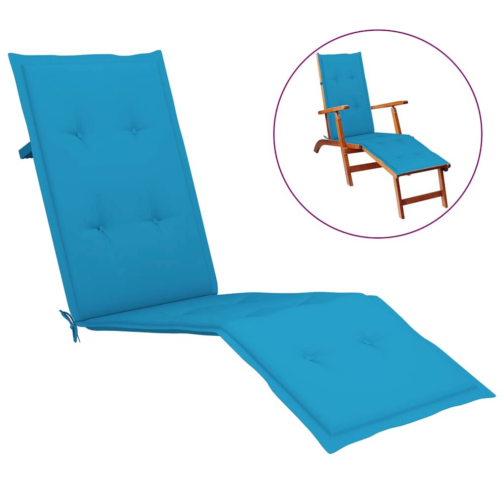 Deck Chair Cushion Blue Oxford fabric (100% polyester) Large. Picture 1