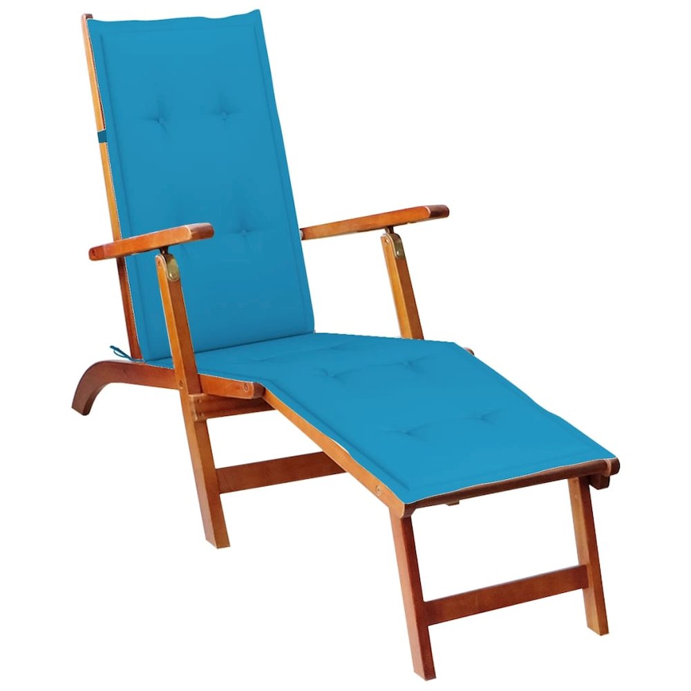 Deck Chair Cushion Blue Oxford fabric (100% polyester) Large. Picture 3