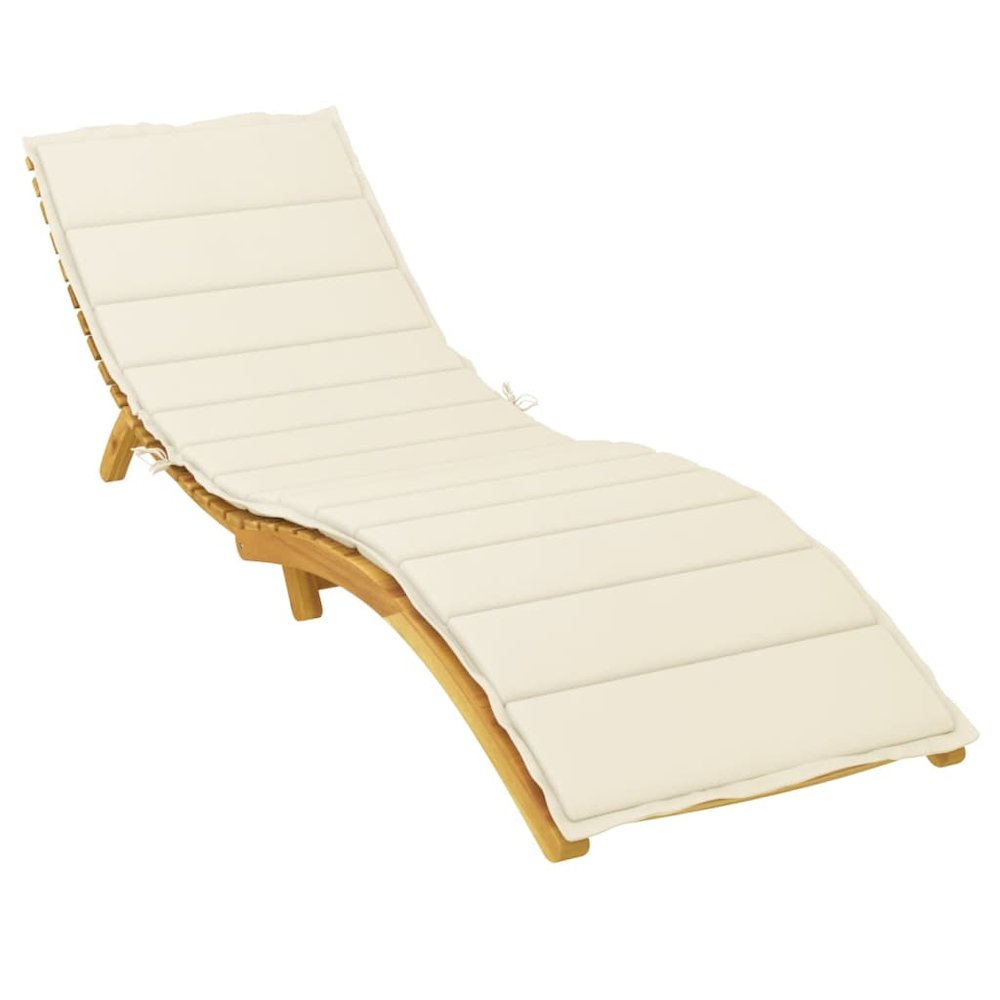 Sun Lounger Cushion Cream Oxford fabric (100% polyester) Extra Long. Picture 3