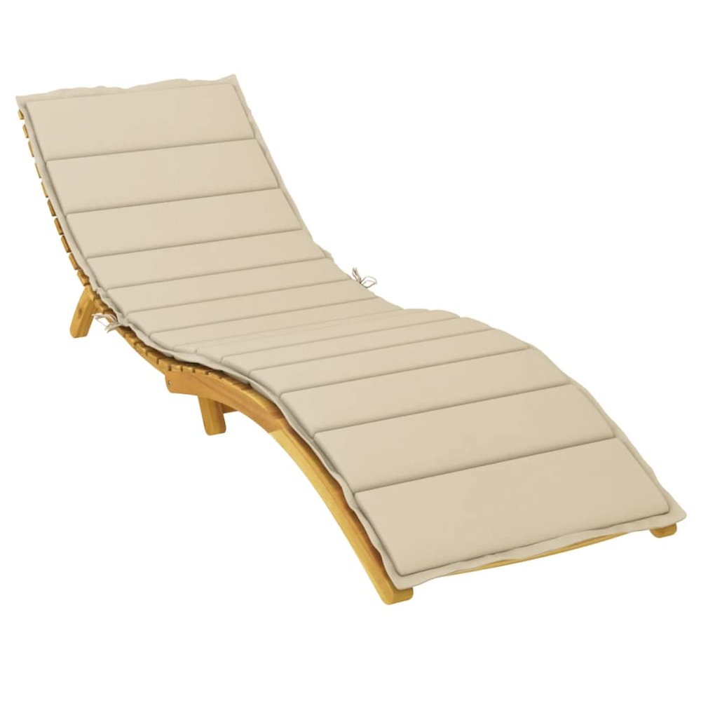 Sun Lounger Cushion Beige Oxford fabric (100% polyester). Picture 3