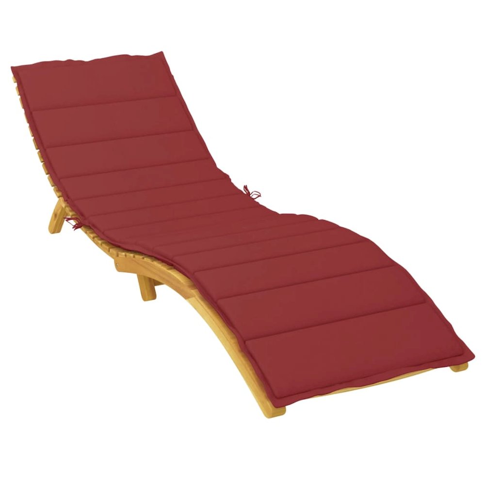 Sun Lounger Cushion Wine Red Oxford Fabric 78.7 x 19.7 x 1.2 in. Picture 3