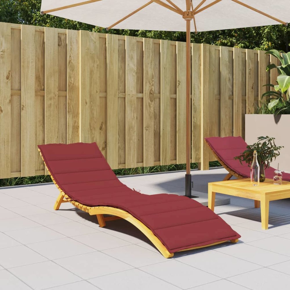 Sun Lounger Cushion Wine Red Oxford Fabric 78.7 x 19.7 x 1.2 in. Picture 1