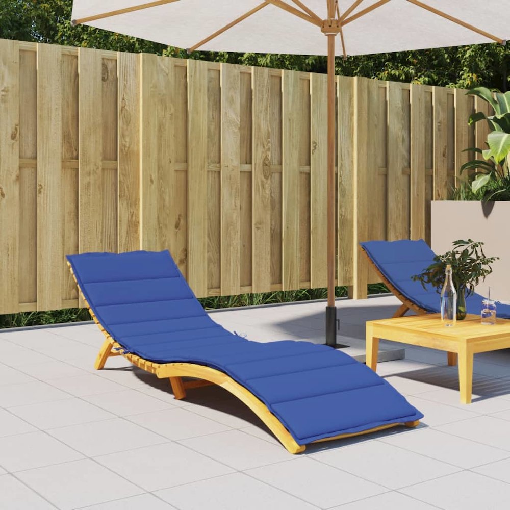 Sun Lounger Cushion Royal Blue Oxford fabric (100% polyester). Picture 1