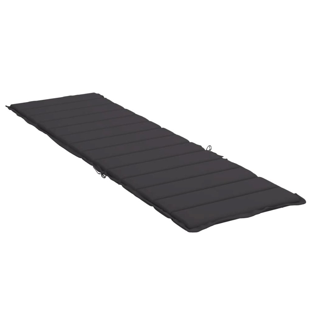 Sun Lounger Cushion Black Oxford fabric, Foam fiber 78.7 x 27.6 in. Picture 4