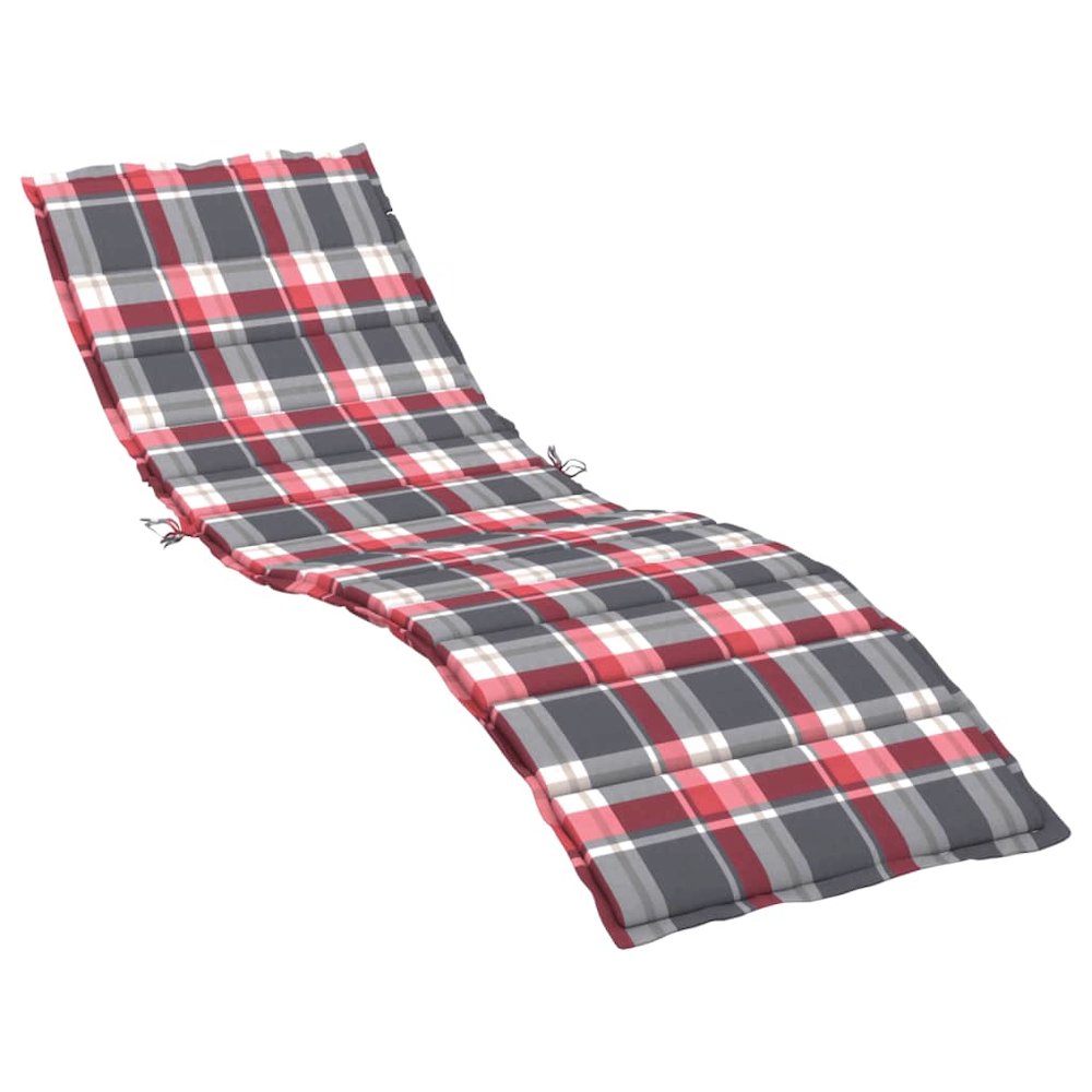 Sun Lounger Cushion Red Check Pattern Oxford fabric (100% polyester). Picture 2