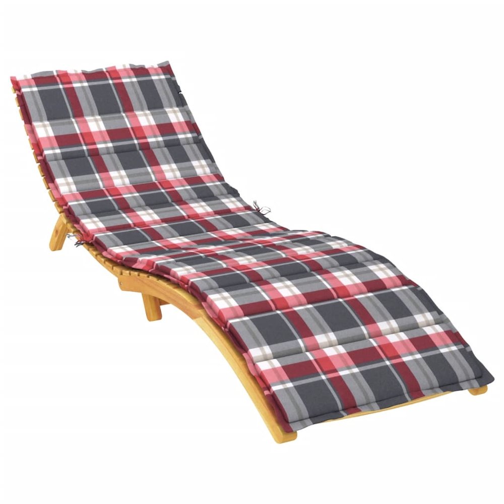 Sun Lounger Cushion Red Check Pattern Oxford fabric (100% polyester). Picture 3