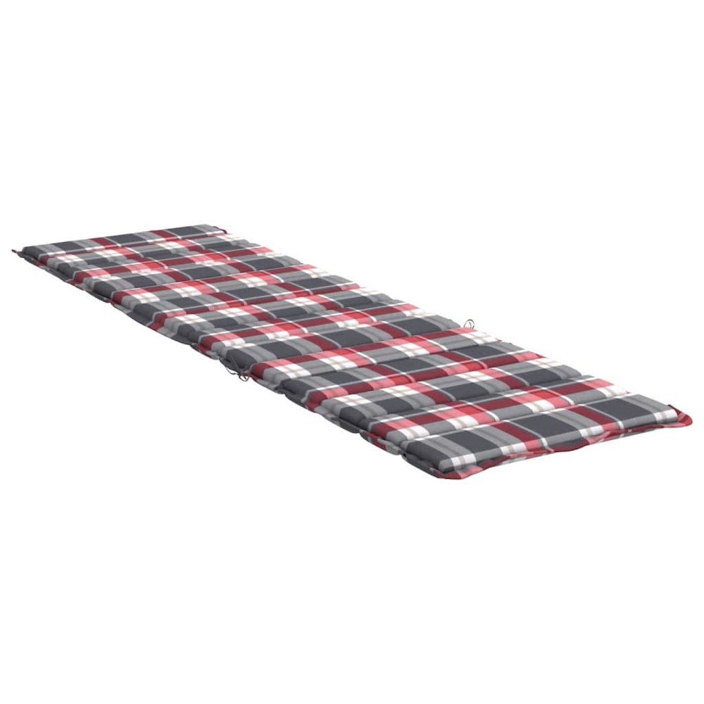 Sun Lounger Cushion Red Check Pattern Oxford fabric (100% polyester). Picture 4
