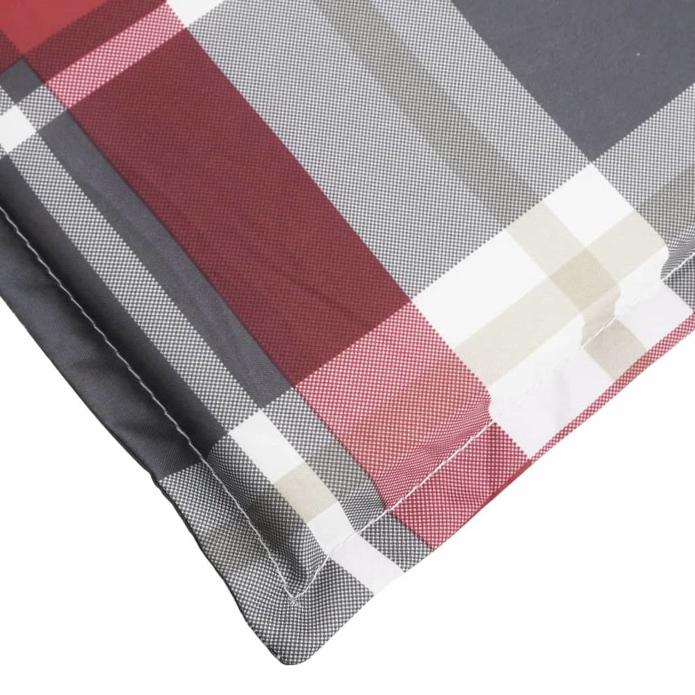 Sun Lounger Cushion Red Check Pattern Oxford fabric (100% polyester). Picture 6
