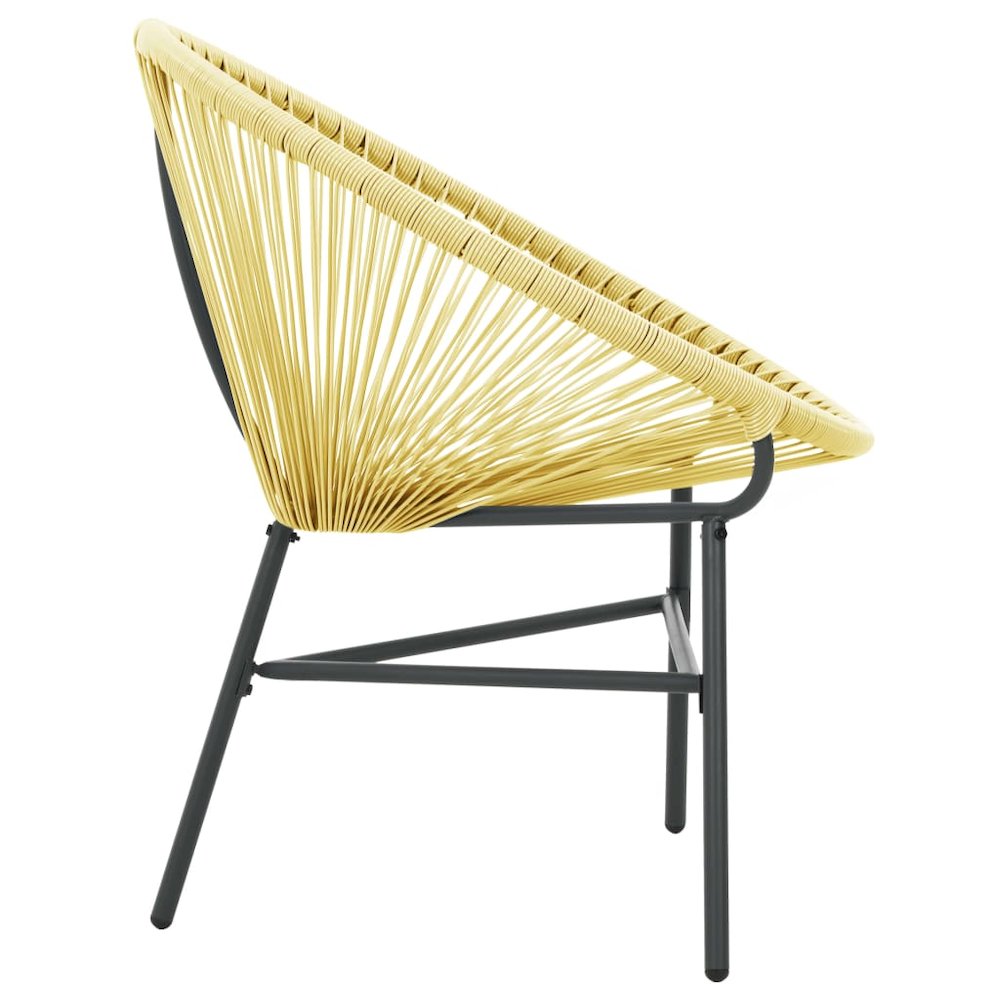 Acapulco Chair Beige Poly Rattan, Powder-Coated Steel Standard. Picture 5