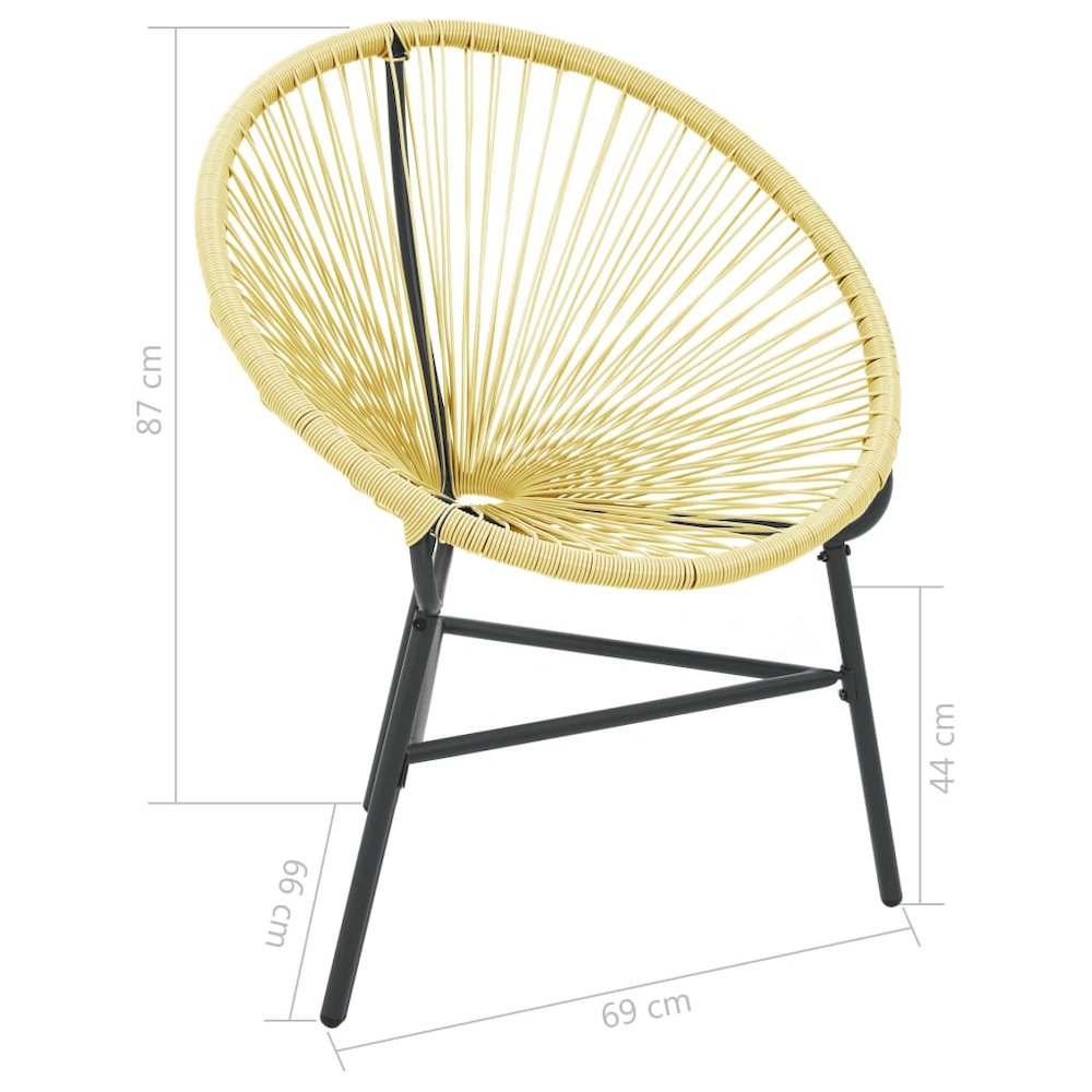 Acapulco Chair Beige Poly Rattan, Powder-Coated Steel Standard. Picture 7