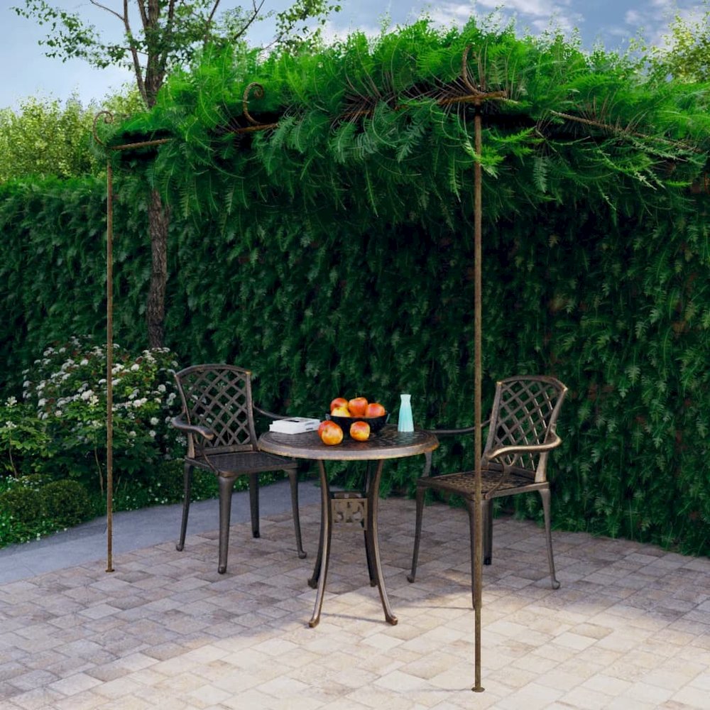 Garden Arch Antique Brown Wrought Iron Large Decorative Inlays. Picture 1