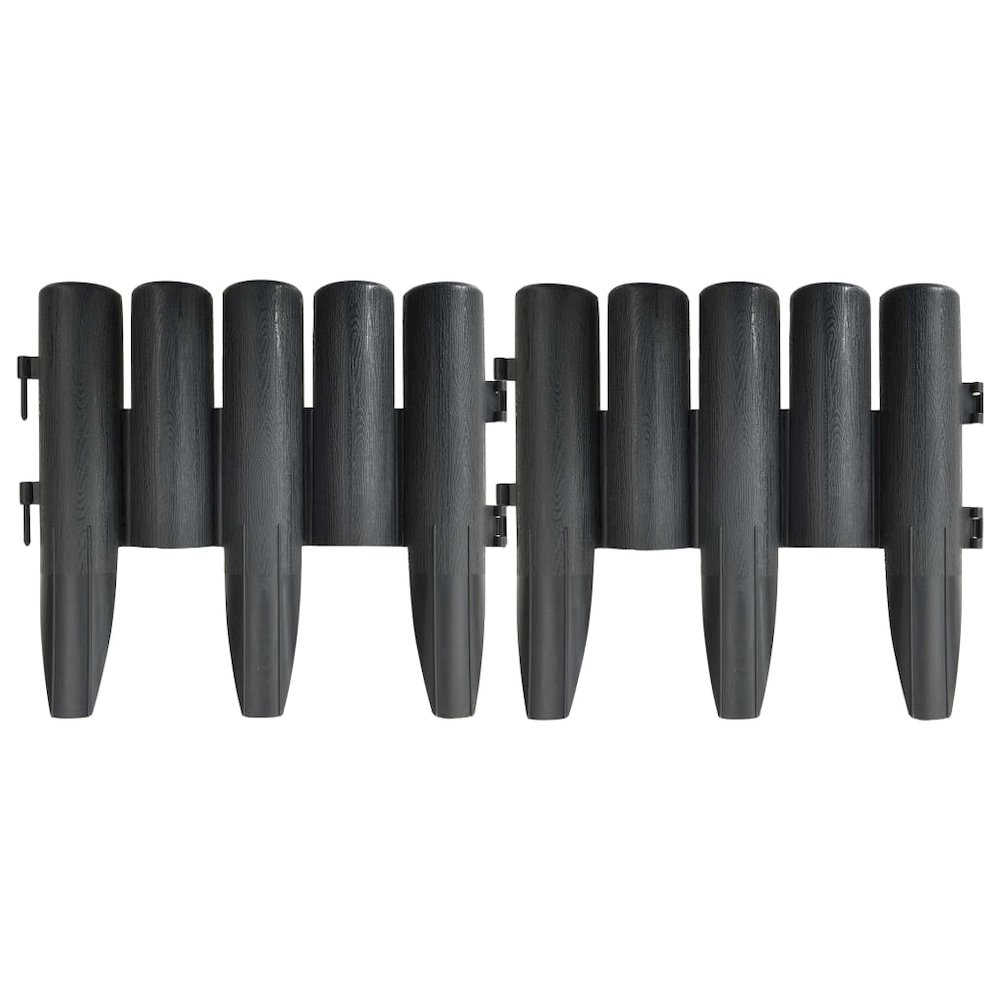 Lawn Edgings 36 pcs Anthracite 32.8' PP. Picture 4