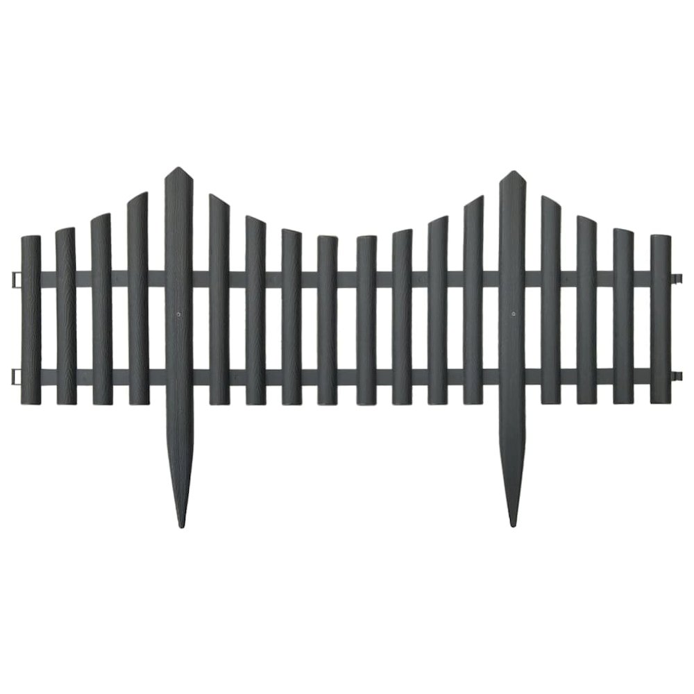 Lawn Edgings 17 pcs Anthracite 32.8' PP. Picture 3