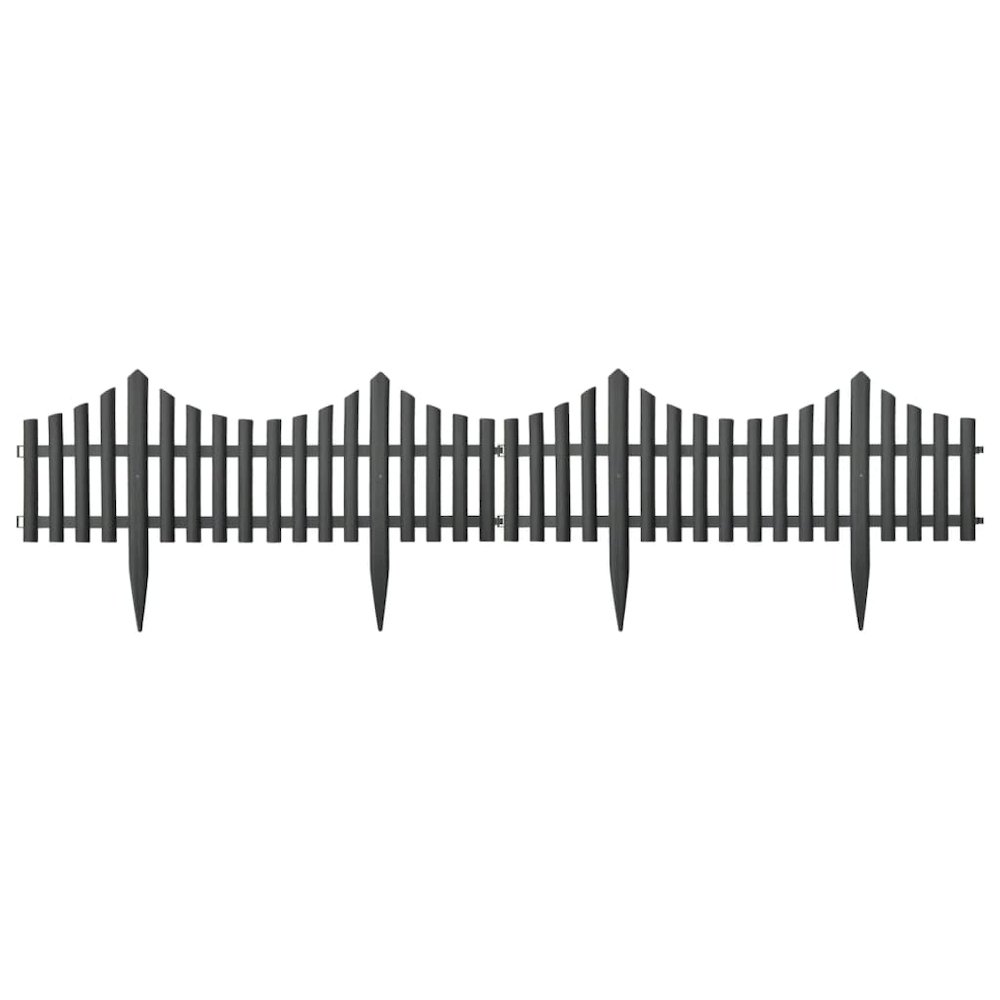 Lawn Edgings 17 pcs Anthracite 32.8' PP. Picture 4