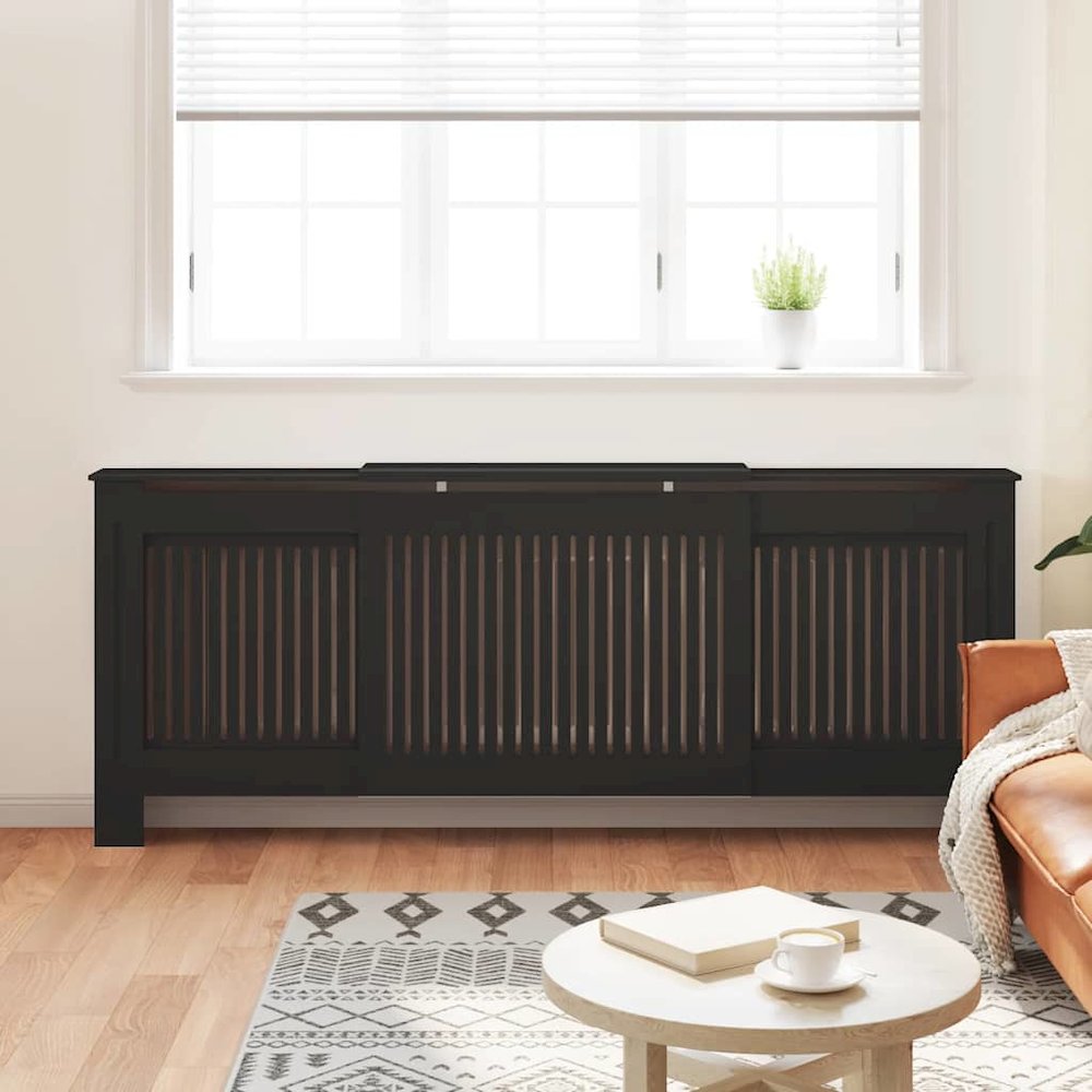 MDF Radiator Cover Black 80.7". Picture 3