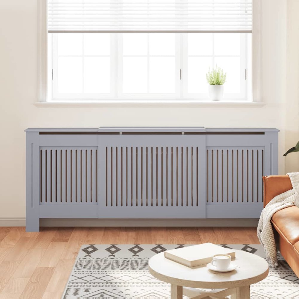 MDF Radiator Cover Gray 80.7". Picture 3