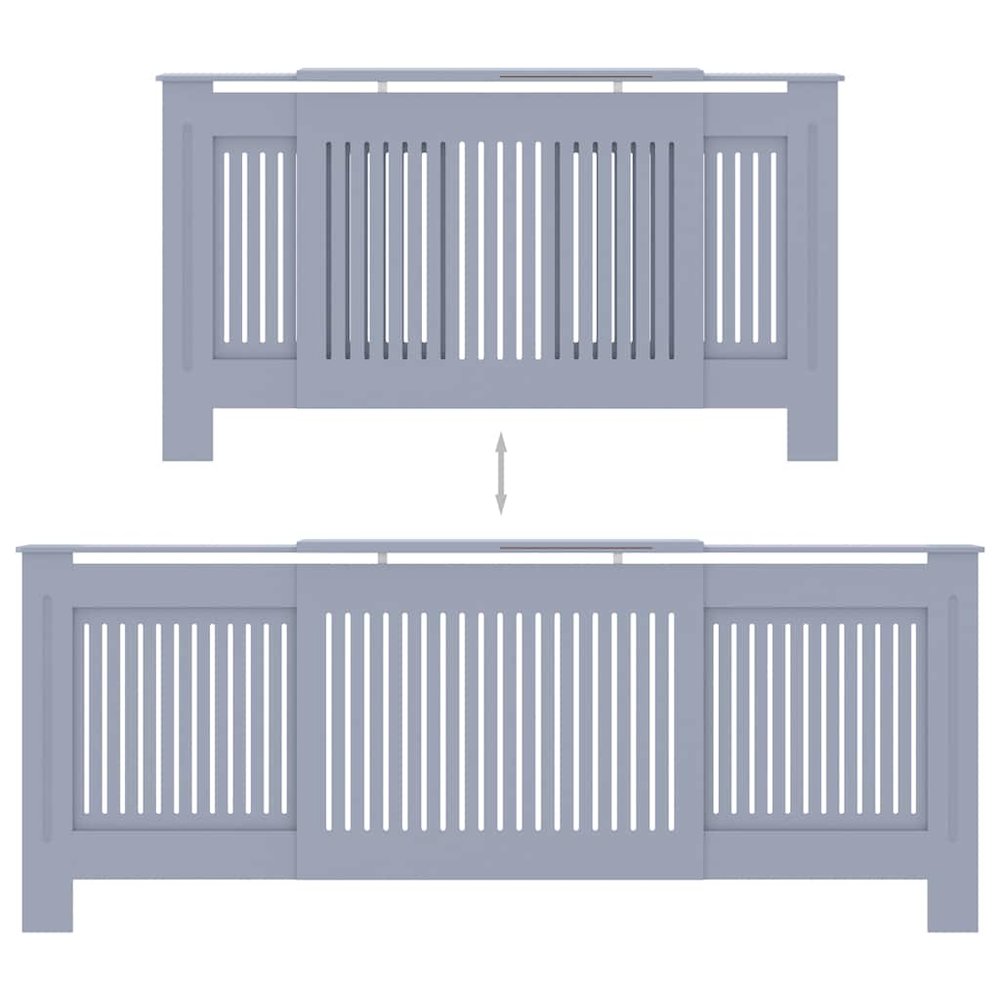 MDF Radiator Cover Gray 80.7". Picture 7