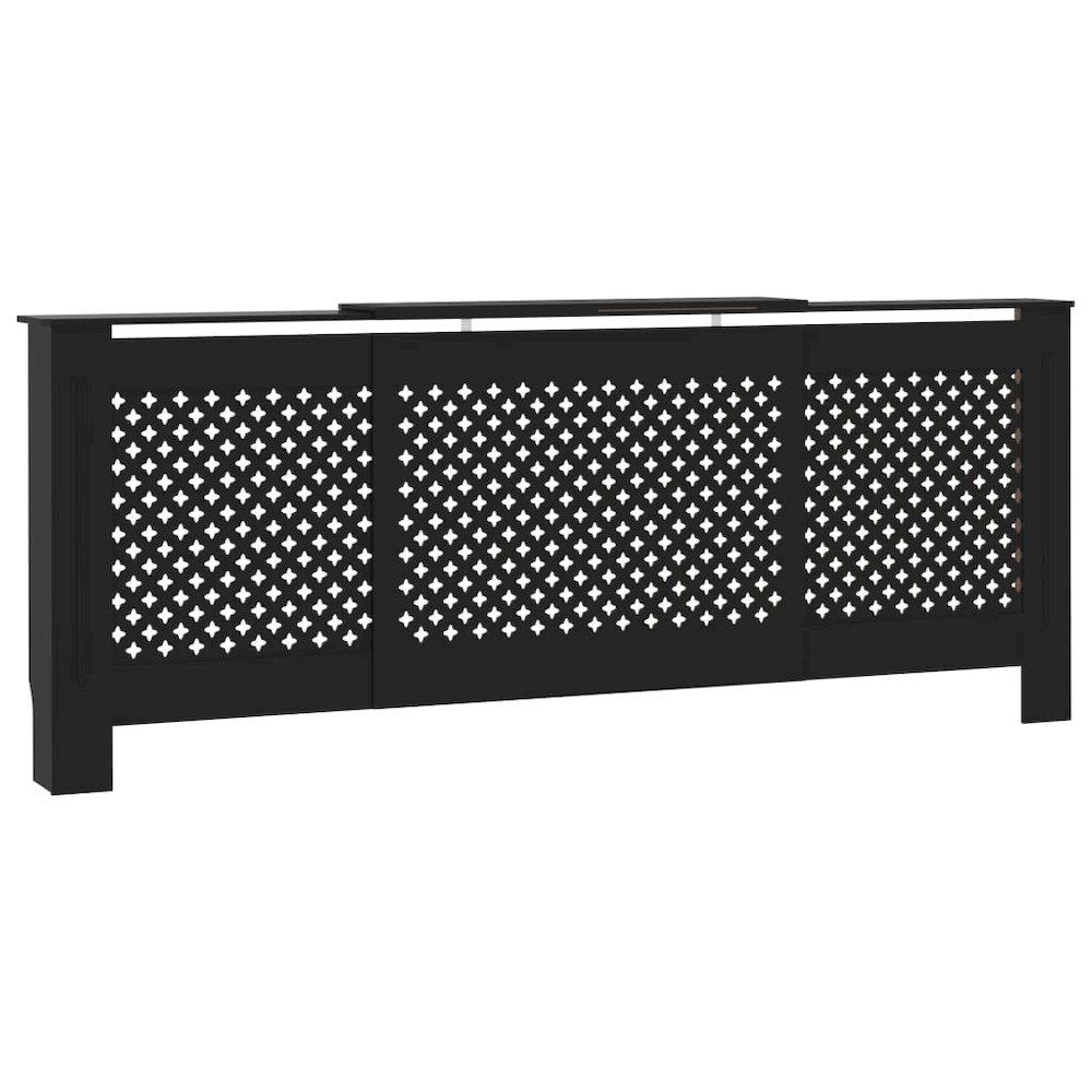 vidaXL MDF Radiator Cover Black 80.7", 325556. Picture 2