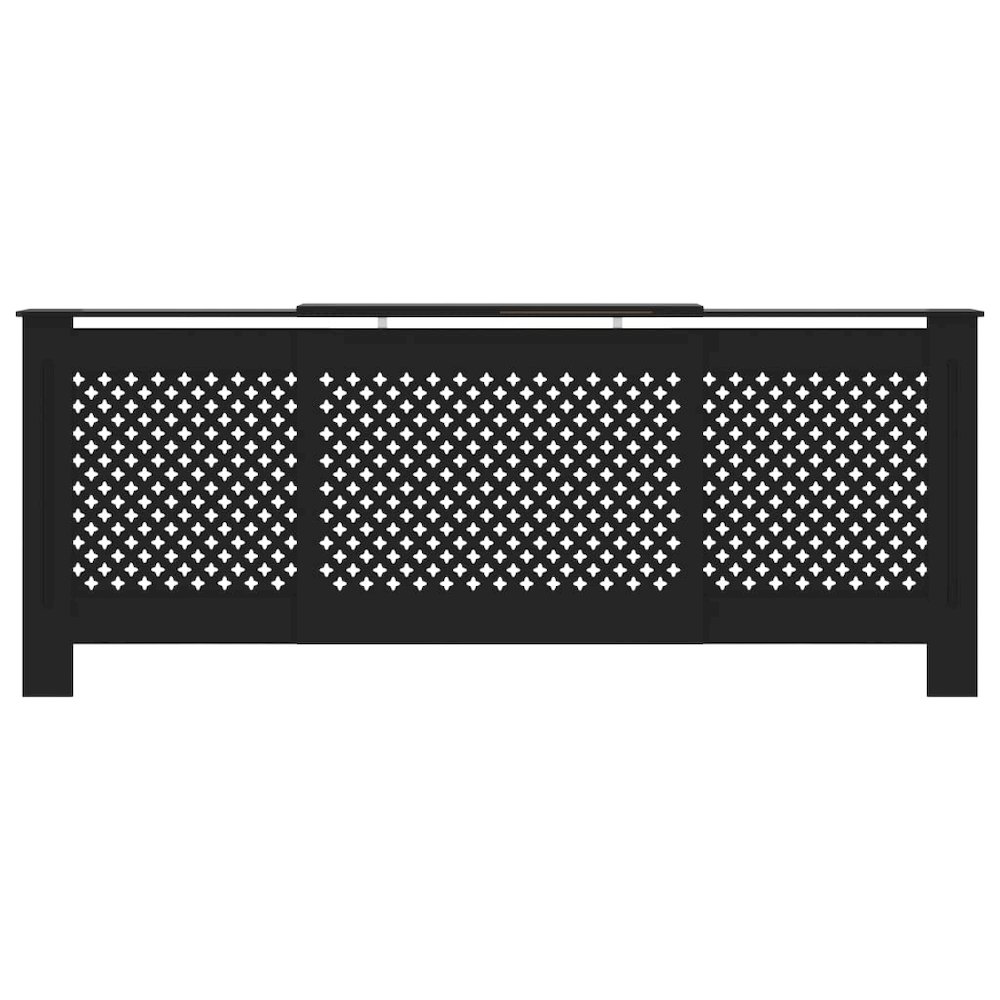 vidaXL MDF Radiator Cover Black 80.7", 325556. Picture 3