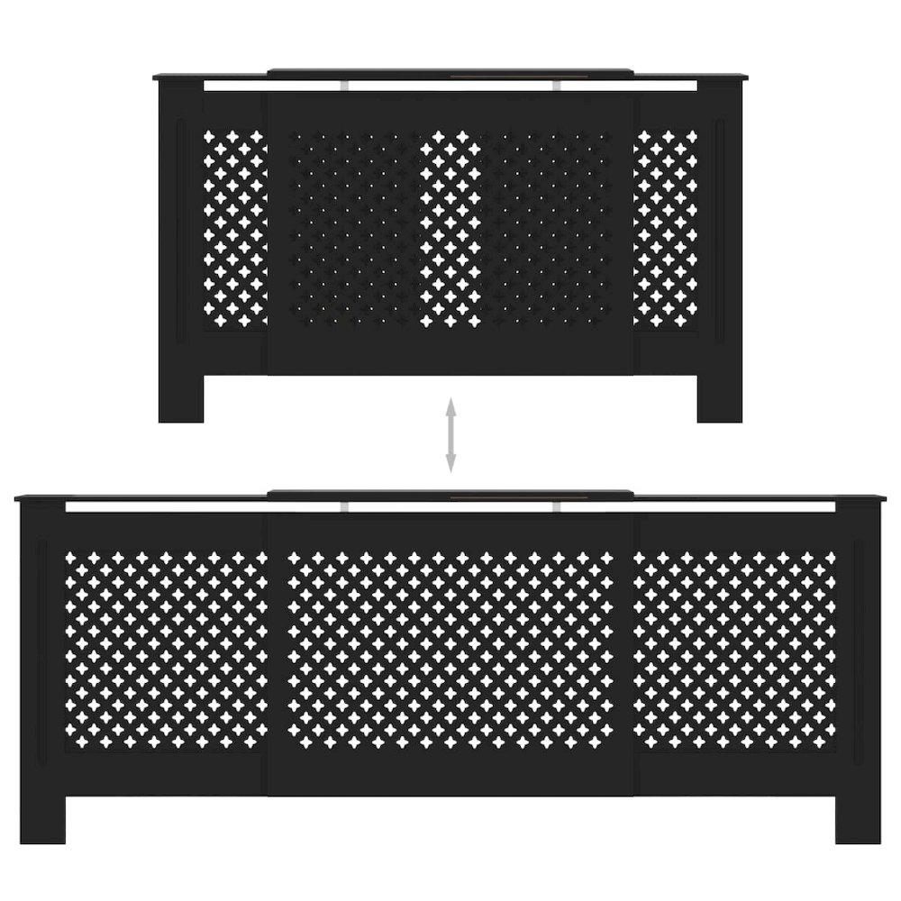 vidaXL MDF Radiator Cover Black 80.7", 325556. Picture 5