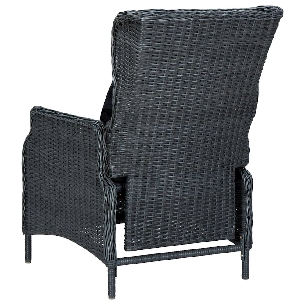 Garden Chair Dark Grey Round PE Rattan, Powder-Coated Steel. Picture 4