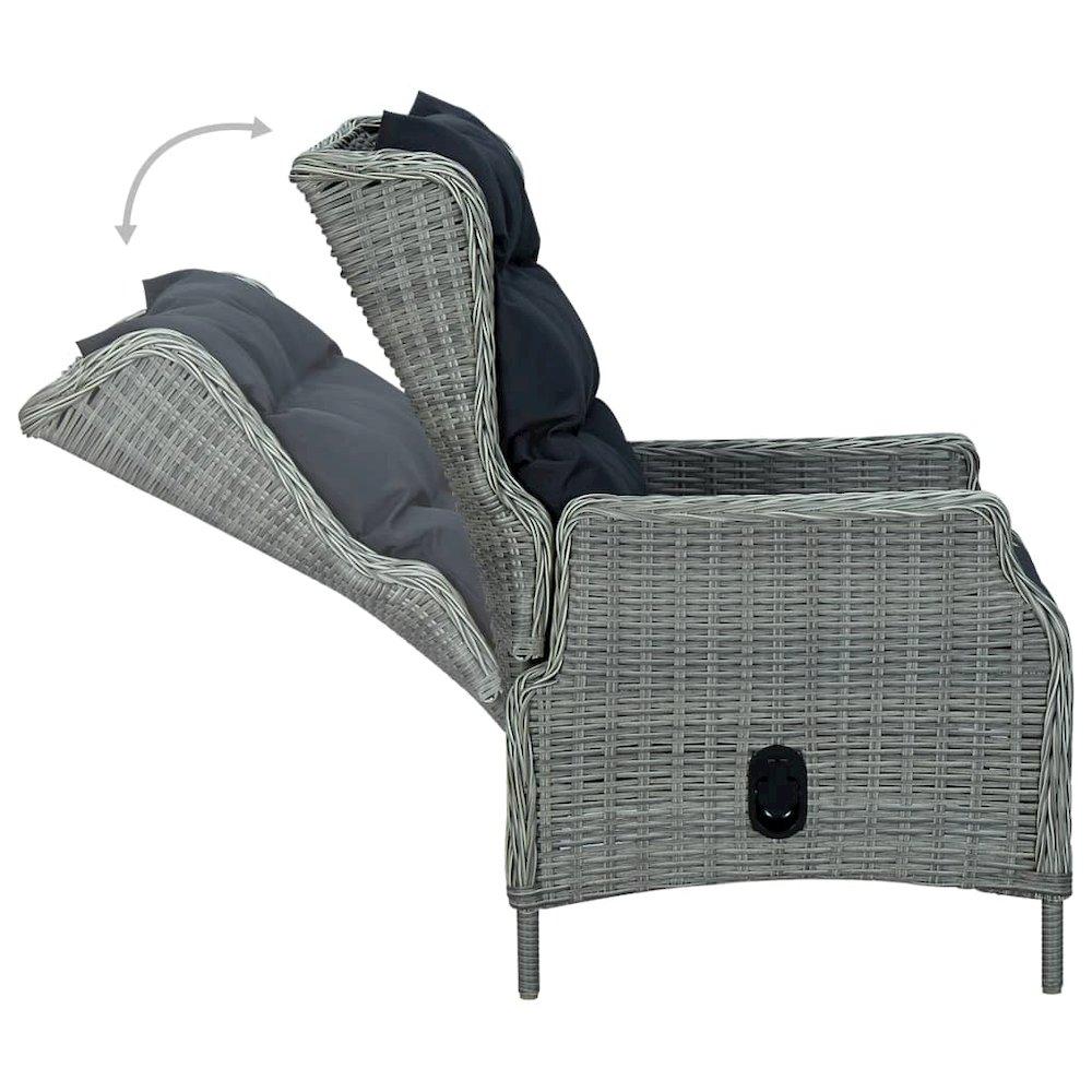Garden Chair Light Grey Round PE rattan Standard Garden Chair. Picture 4