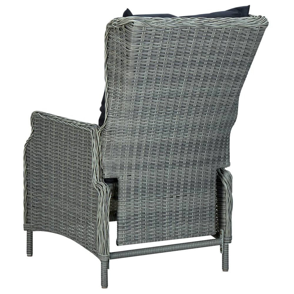 Garden Chair Light Grey Round PE rattan Standard Garden Chair. Picture 5