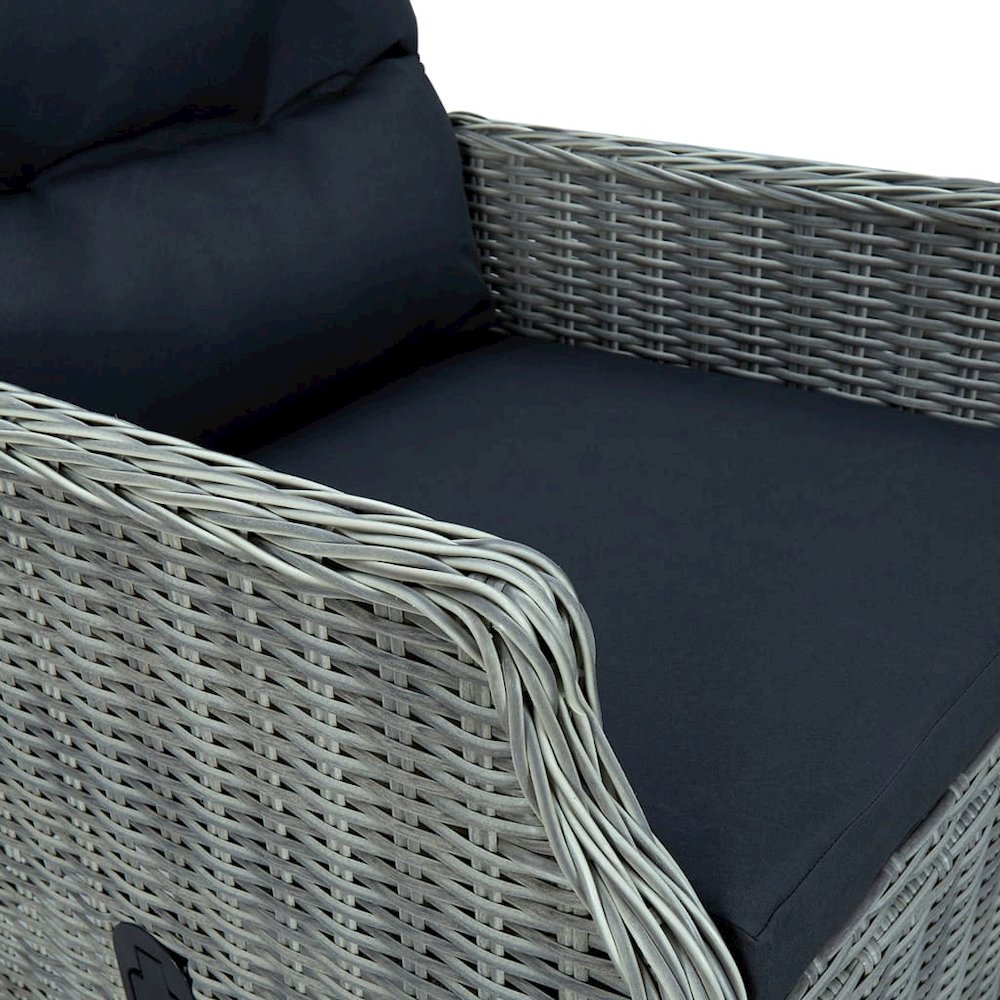 Garden Chair Light Grey Round PE rattan Standard Garden Chair. Picture 7