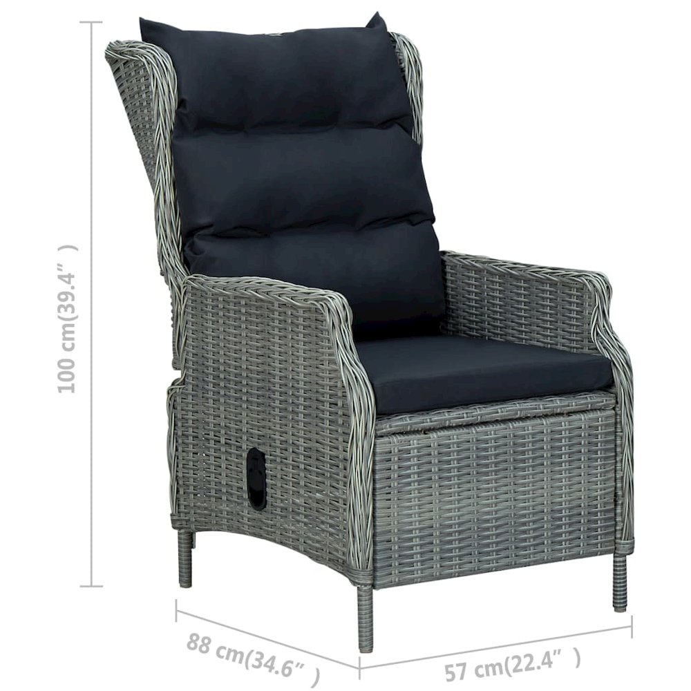 Garden Chair Light Grey Round PE rattan Standard Garden Chair. Picture 8