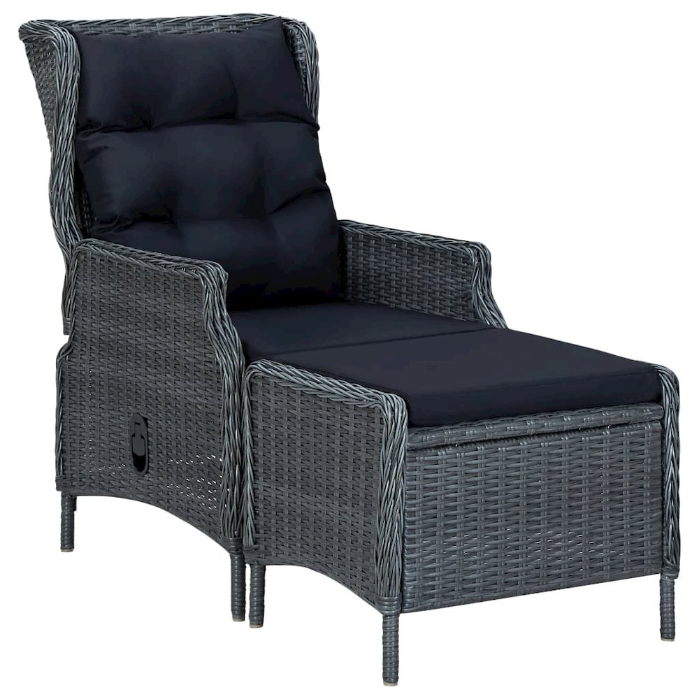 Garden Chair Dark Grey Round PE Rattan Large Garden Chair Other. Picture 1