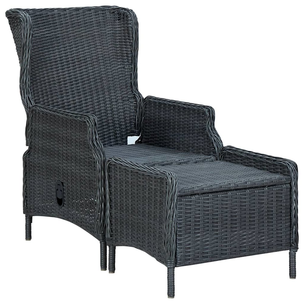 Garden Chair Dark Grey Round PE Rattan Large Garden Chair Other. Picture 2