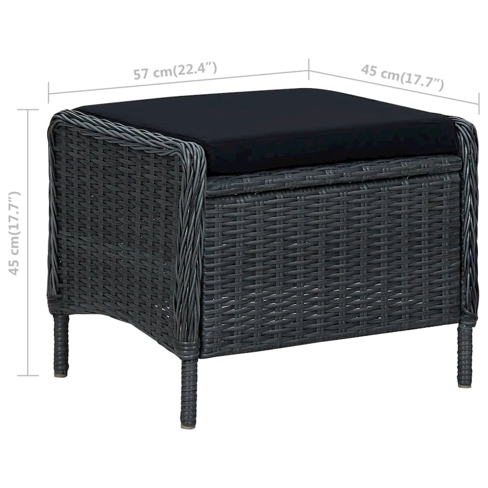 Garden Chair Dark Grey Round PE Rattan Large Garden Chair Other. Picture 12