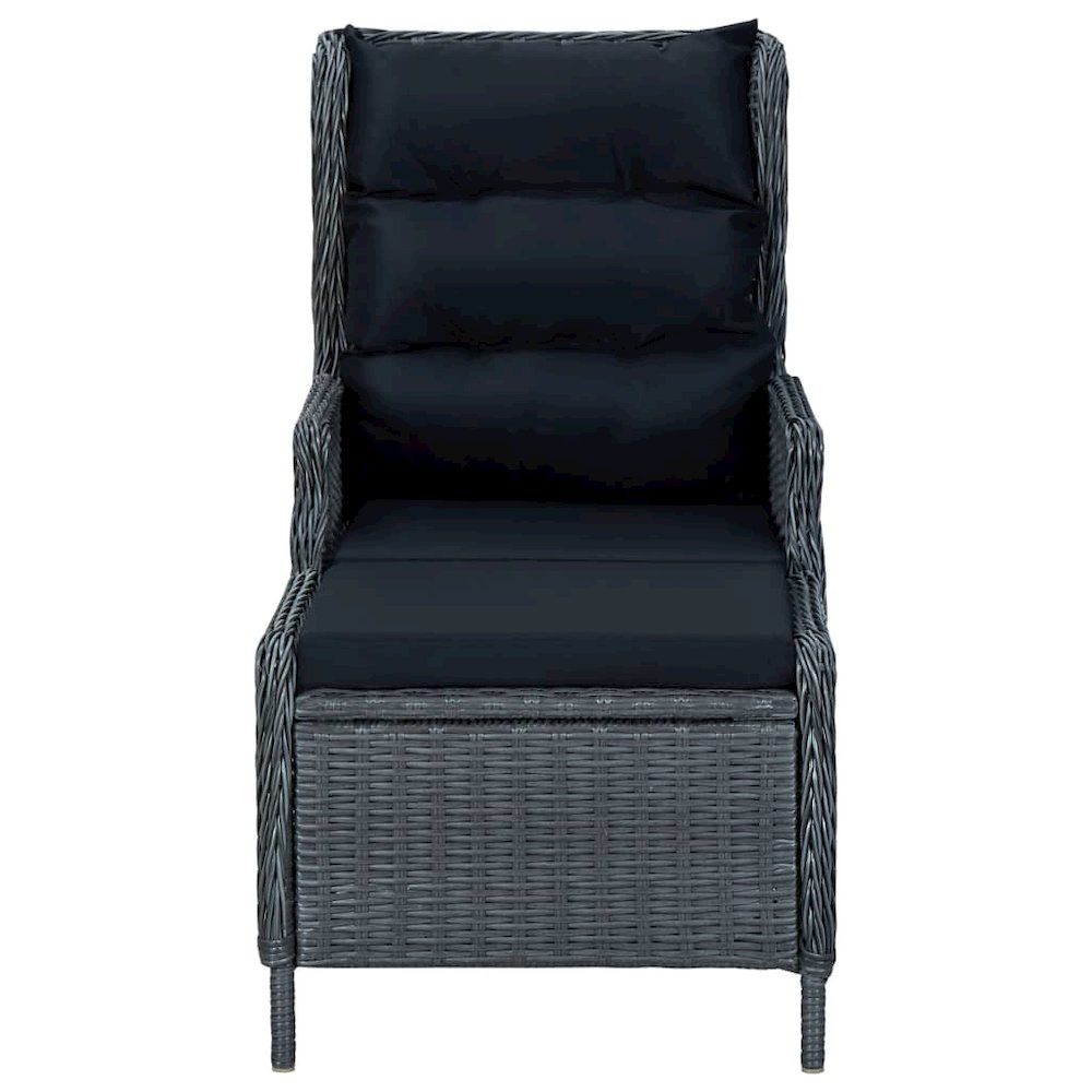 Garden Chair Dark Grey Round PE Rattan Large Garden Chair Other. Picture 3