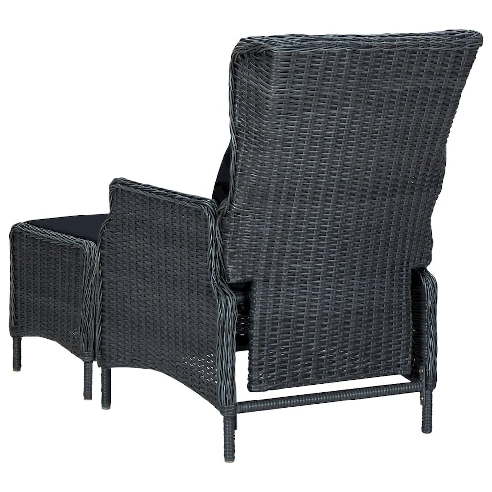 Garden Chair Dark Grey Round PE Rattan Large Garden Chair Other. Picture 5