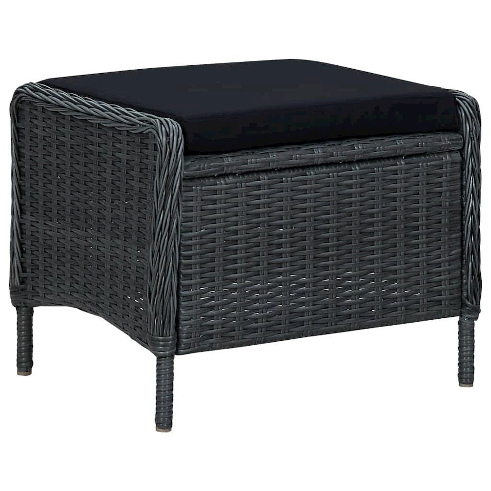 Garden Chair Dark Grey Round PE Rattan Large Garden Chair Other. Picture 6