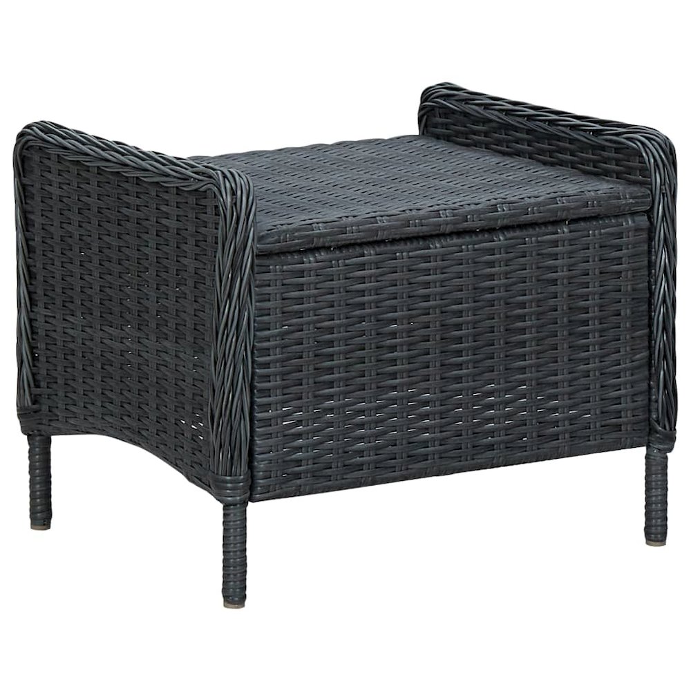 Garden Chair Dark Grey Round PE Rattan Large Garden Chair Other. Picture 7