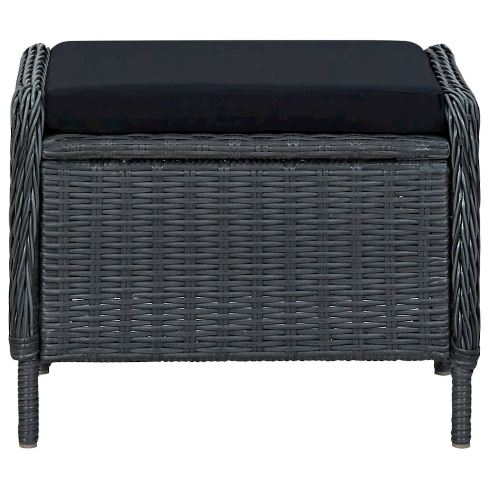 Garden Chair Dark Grey Round PE Rattan Large Garden Chair Other. Picture 8