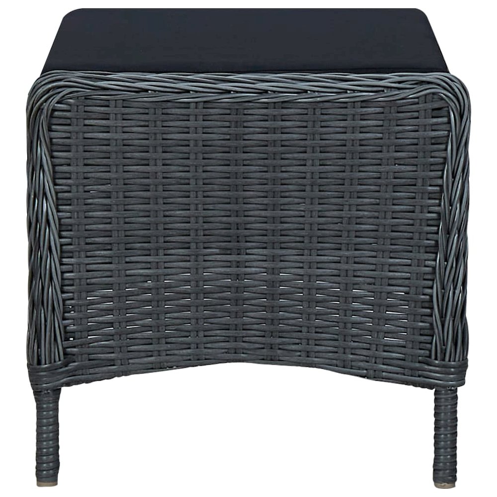 Garden Chair Dark Grey Round PE Rattan Large Garden Chair Other. Picture 9