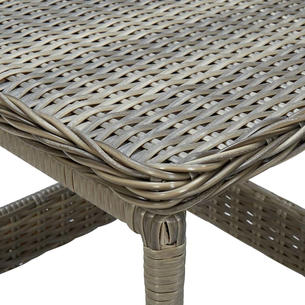 Garden Table Brown Poly Rattan, Powder-Coated Steel, PP Board. Picture 4