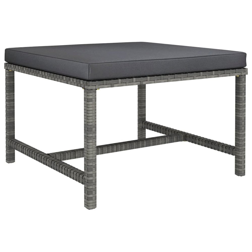 Footrest Grey PE rattan, powder-coated steel Medium Modular. Picture 1