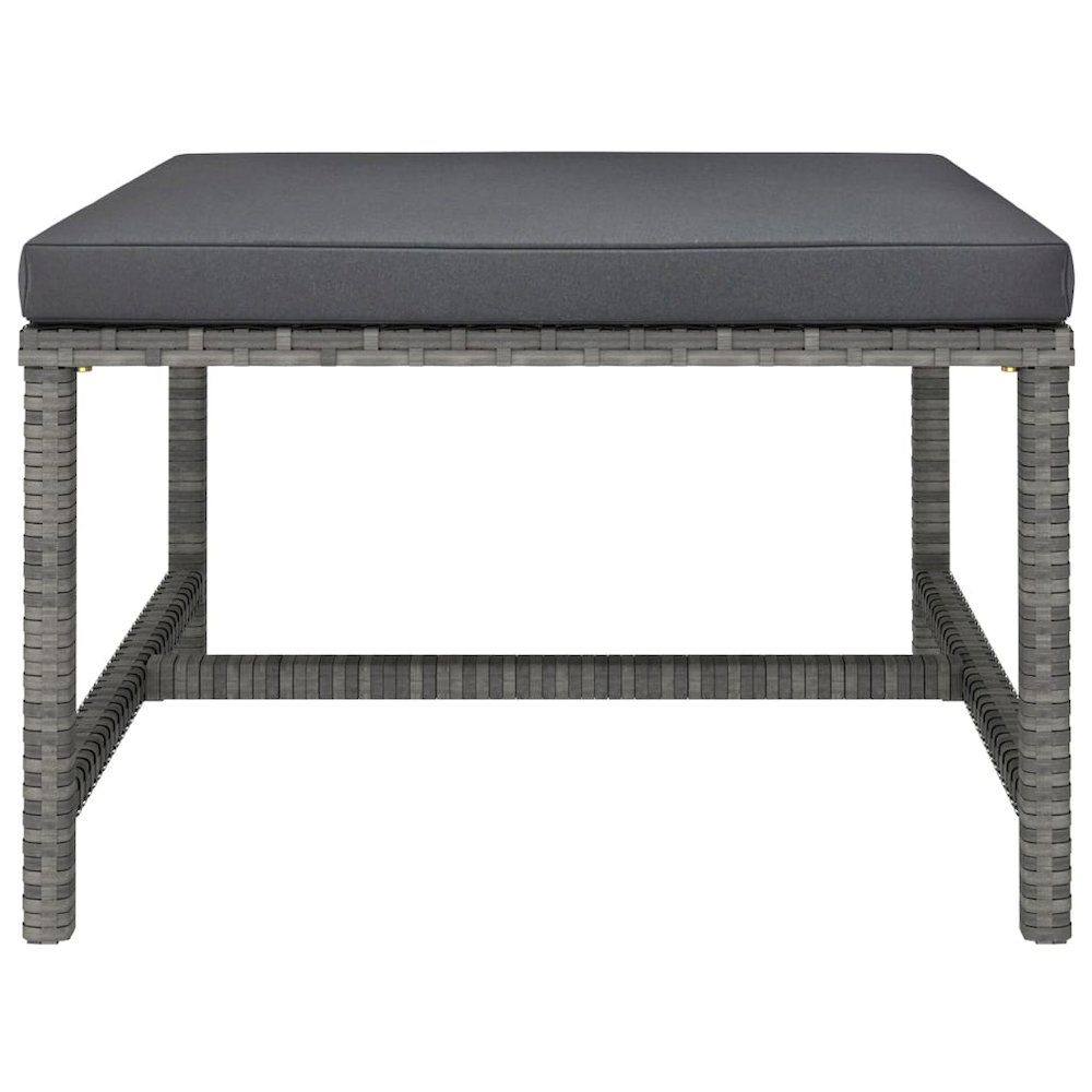 Footrest Grey PE rattan, powder-coated steel Medium Modular. Picture 2